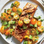 Salmão grelhado com tomate