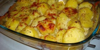 batatas gratinadas com orégano e salsinha