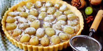 torta de nozes e lichia