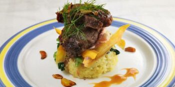 músculo com arroz de açafrão