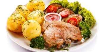 lombo grelhado com legumes