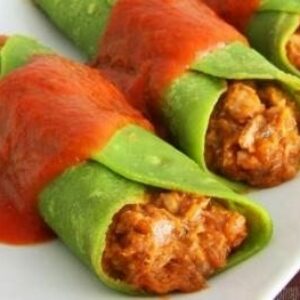 panqueca de espinafre com frango tudo gostoso
