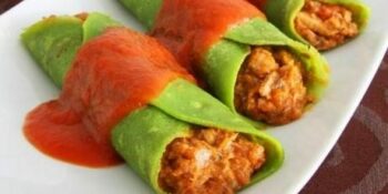 Panqueca de espinafre com frango