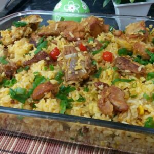 Arroz Assado com Costelinha - Imagem por Receitinhas com Amor