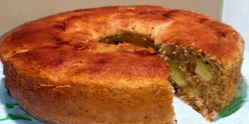 Bolo de maçã com aveia