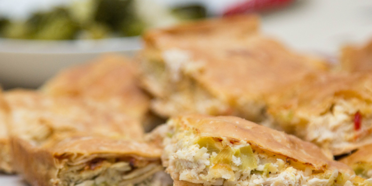 Torta fria de frango com requeijão