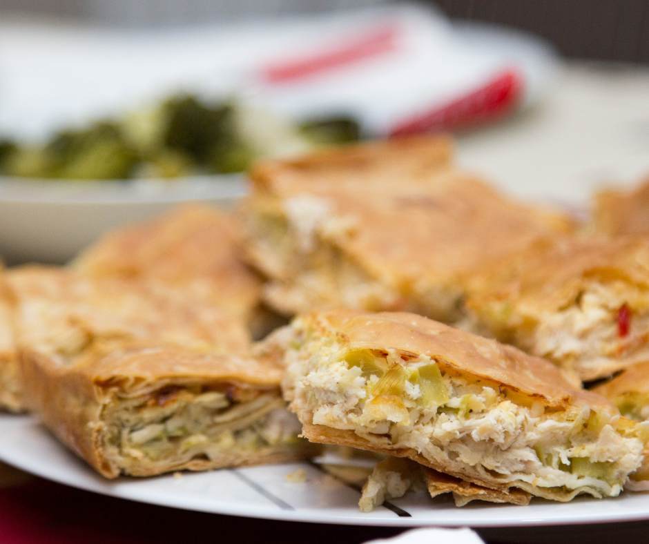 Torta fria de frango com requeijão