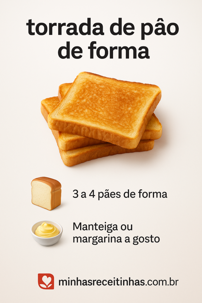 Ingredientes da Torrada de Pão de Forma