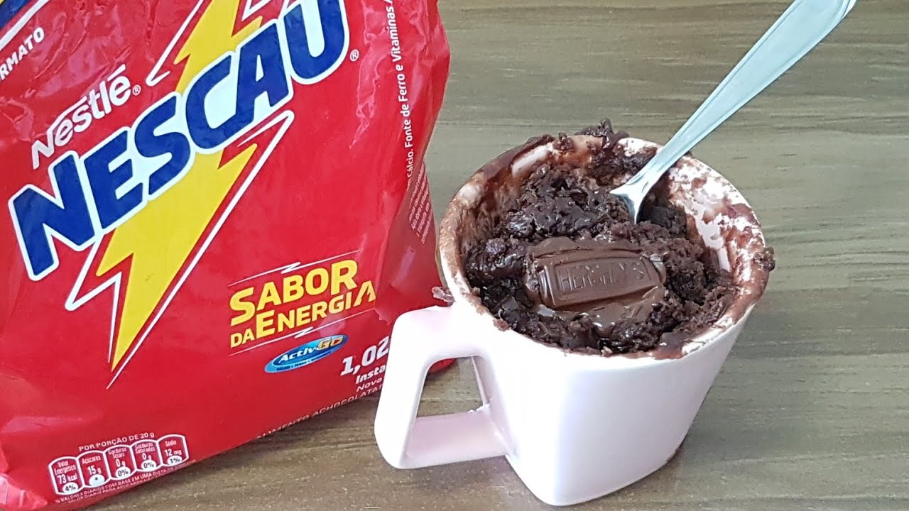 brownie na caneca no microondas com nescau @marcelamaia