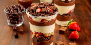 Pote da felicidade de chocolate
