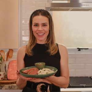 Picanha assada com arroz a piamontese e molho de champignon