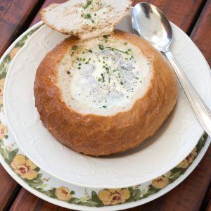 Sopa no pão italiano