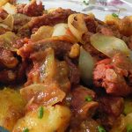 carne de porco com mandioca