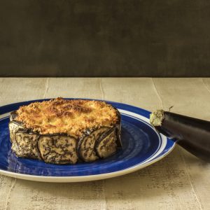 Torta de berinjela com frango