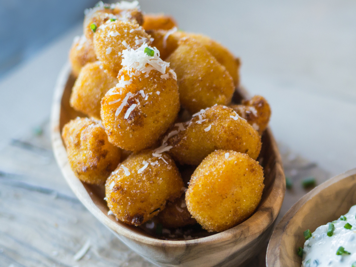 bolinho de batata doce com bacon