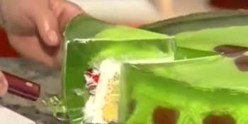 bolo de vidro de gelatina