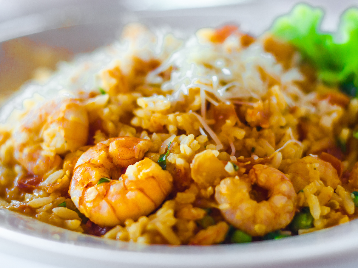 risoto de camarão com alho poró