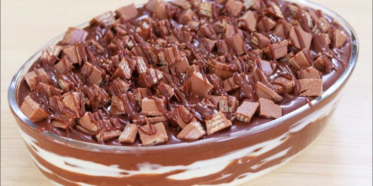 Receita de pavê de kit kat mega fácil pra quem quer uma sobremesa geladinha hoje