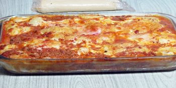 Lasanha com massa de pastel