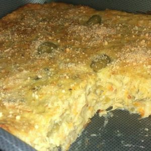 Torta de bacalhau com batatas para fazer no almoço de amanhã e comer tudo