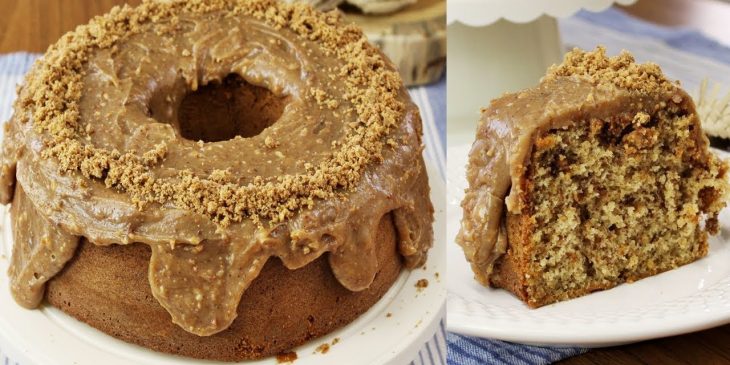 Bolo de paçoca que tem uma cobertura sensação para não sobrar um pedacinho