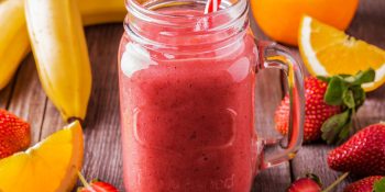Suco de inhame com morango
