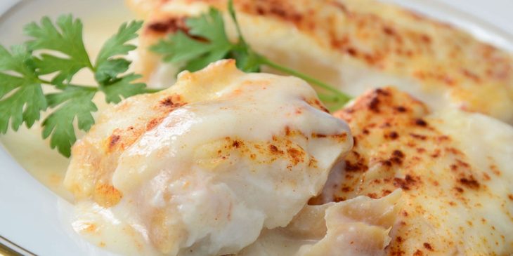 Bacalhau gratinado no forno