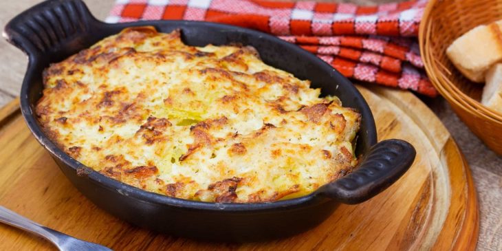 Bacalhau gratinado no forno