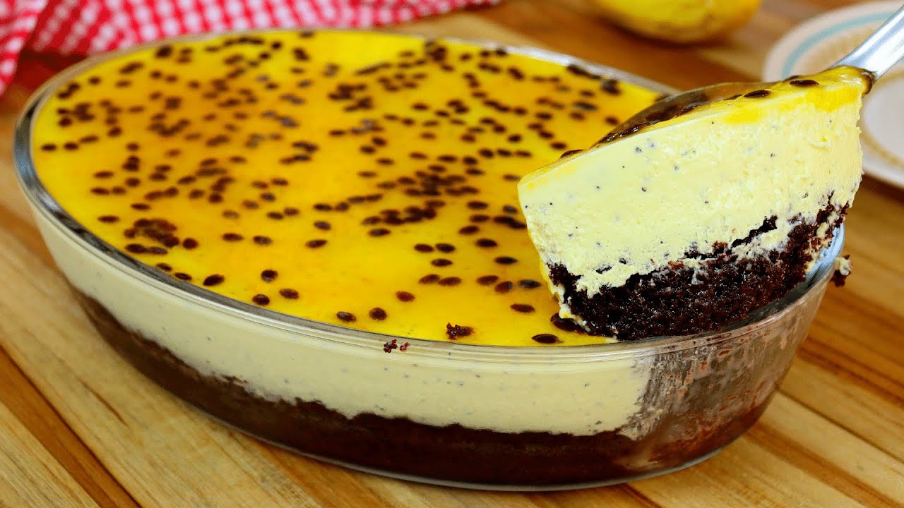 Bolo de chocolate com mousse de maracujá tudo gostoso receita