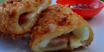 Enroladinho de presunto e queijo