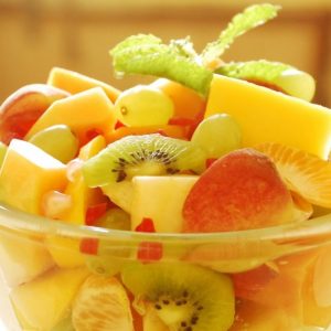 Salada de fruta verde e amarela