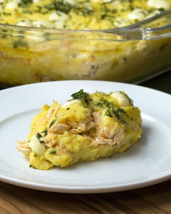 escondidinho de batata doce e frango simples tudo gostoso