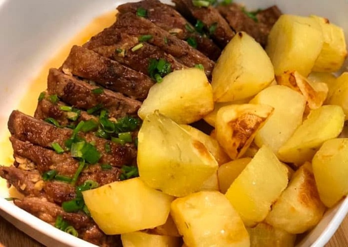 fraldinha assada no forno com batatas