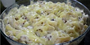 Molho branco com bacon
