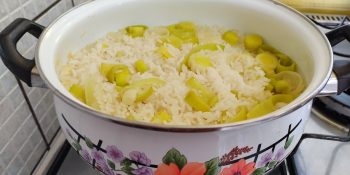 Arroz com alho poró
