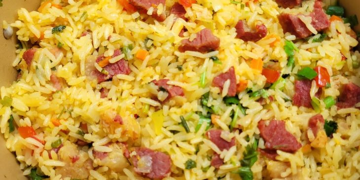 Arroz de charque para você adicionar o melhor no almoço de hoje