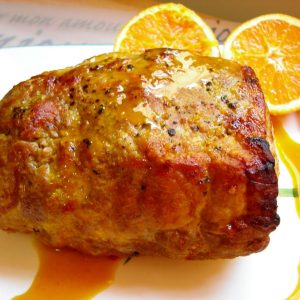 Lombo de porco com laranja e alecrim