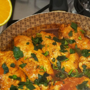 peito de frango com laranja tudo gostoso