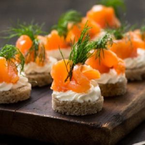 canapés de salmão