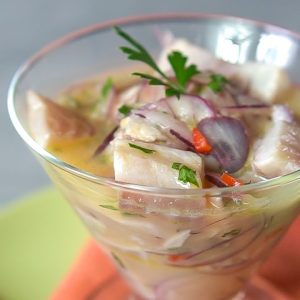 Ceviche de tilápia a cara das entradas de ano novo