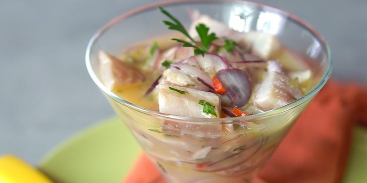 Ceviche de tilápia a cara das entradas de ano novo