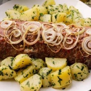 rocambole de carne moída com batata