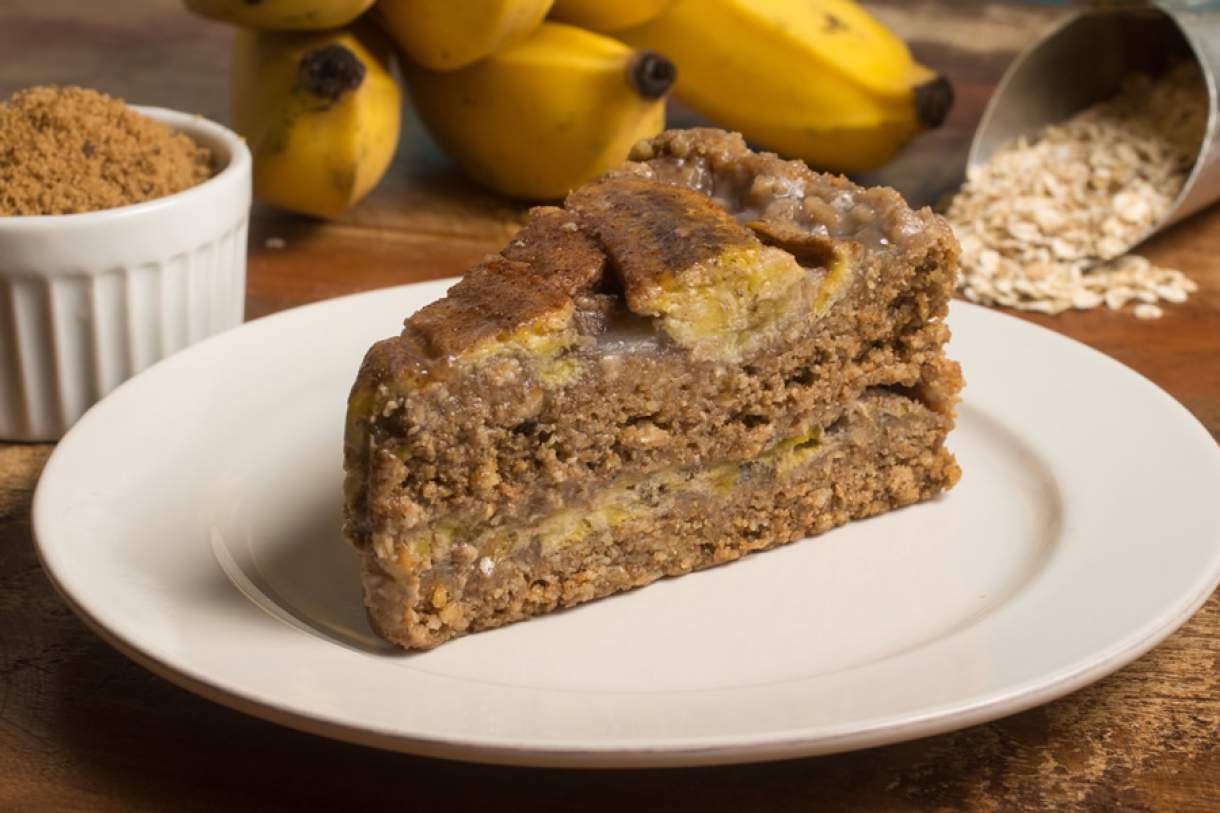 bolo de banana com aveia no micro-ondas