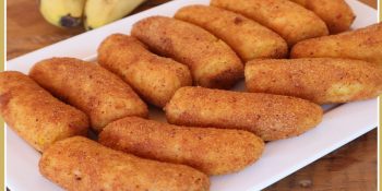 Banana frita com queijo