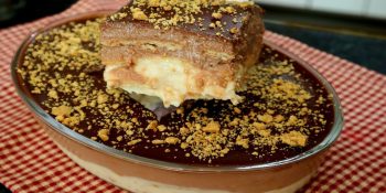 Pavê de amendoim com chocolate