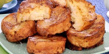 Pão com leite condensado na airfryer