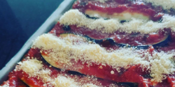 Lasanha de berinjela com queijo