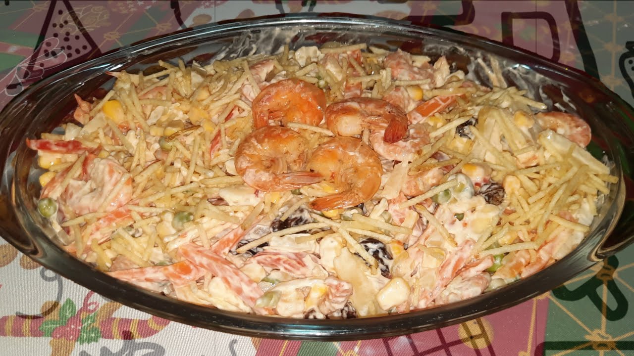 Salpicão de camarão fácil simples