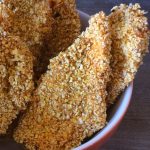 Frango empanado com fubá