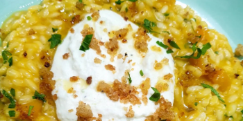 Risoto de abóbora, alho-poró e cream cheese da Ana Maria